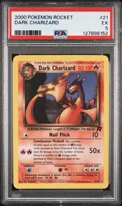 2000 POKEMON ROCKET #21 DARK CHARIZARD PSA 5 - Image 1