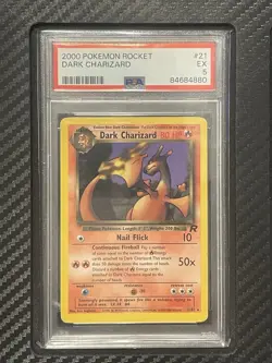 2000 PSA 5 Dark Charizard #21 Rare WOTC Pokemon Game Team Rocket Unlimited - Image 1