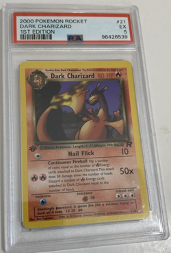 2000 Pokemon Dark Charizard 1st Edition 21/82 Team Rocket #21 PSA 5 NON Holo - Image 1