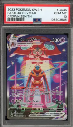 Pokemon Deoxys VMAX Crown Zenith Galarian Gallery Full Art #GG45 PSA 10 Gem Mint - Image 1