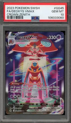 Pokemon Deoxys VMAX Crown Zenith Galarian Gallery Full Art #GG45 PSA 10 Gem Mint - Image 1