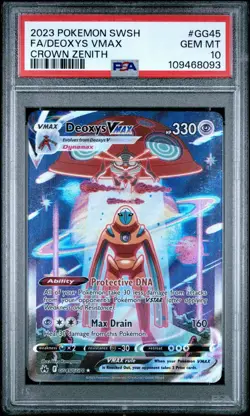 Pokemon TCG Deoxys VMAX GG45/GG70 Crown Zenith Galarian Gallery PSA 10 Gem MT - Image 1