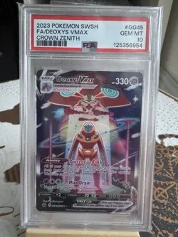 Pokemon TCG Deoxys Vmax GG45/GG70 Crown Zenith Galarian Gallery PSA 10 - Image 1