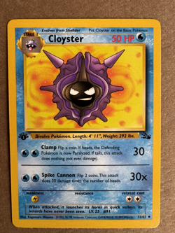Cloyster 32/62 Fossil 1st Edition Non-Holo Uncommon Pokemon Card NM+ - Image 1