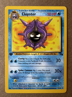 Cloyster 32/62 Fossil 1st Edition Non-Holo Uncommon Pokemon Card NM+ - Image 1