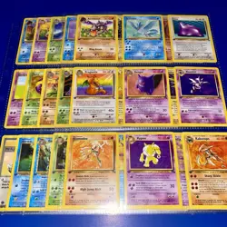 Complete 1st Edition Fossil Non-Holo Set 16-62 (NM/MINT) Vintage Pokemon Cards - Image 1