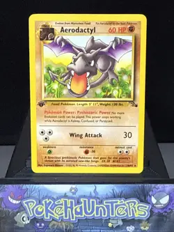 Pokemon Card Aerodactyl 16/62 1st Edition Fossil Set Rare Non Holo Near Mint - Image 1