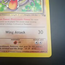 Aerodactyl 16/62 - Rare NON- HOLO- Fossil Set - Vintage WOTC Pokemon Card - NM/M - Image 4