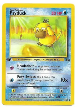 Pokemon Psyduck 53/62 1st Edition Fossil LP Vintage - Image 1