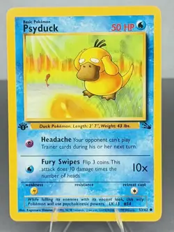Psyduck 53/62 1st Edition Regular Non Holo WoTC Pokemon Fossil Set LP English - Image 1