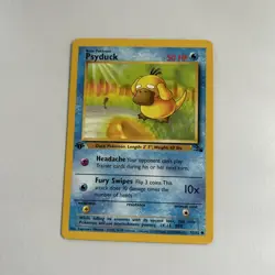Pokemon Fossil Psyduck 1st Edition Common Card 53/62 LP - Image 1