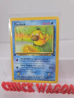 Psyduck 1st Edition Fossil 53/62 WOTC Vintage Pokemon LP - Image 2