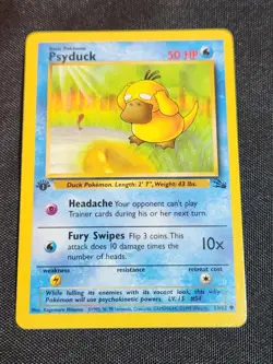 1st Edition Psyduck 53/62 Pokemon TCG WOTC Base Set Fossil LP - Image 1