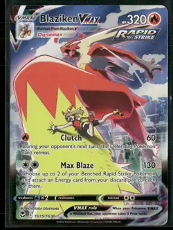 2022 Pokemon TCG Blaziken VMAX Silver Tempest Trainer Gallery TG15/TG30 - Image 1