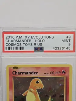 CHARMANDER HOLO PSA 9 2016 COSMOS TOYS R US 9/108 POKEMON CARD EVOLUTIONS - Image 3