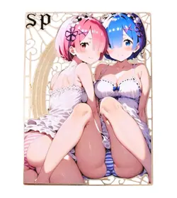 Goddess Waifu Anime Cards TCG | Re:Zero - Rem Ram [ METAL CARD ] limited edition - Image 1