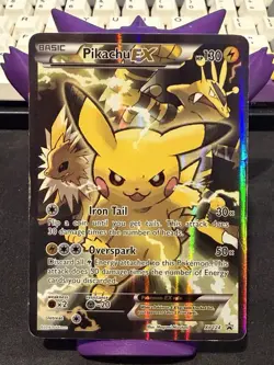HP Pokemon Pikachu EX XY124 Black Star Promo 2016 Holo Card TCG - Image 1