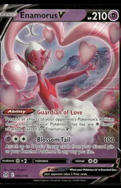 Pokemon Cards Enamorus V 082/196 Lost Origin Holo Rare V NM - Image 1