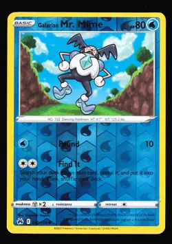 Galarian Mr. Mime 030/159 Reverse Holo Crown Zenith Pokemon TCG Card NM - Image 1