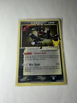 Pokemon TCG Greninja Gold Star SWSH144 - Celebrations Black Star Promo Swirl! - Image 1