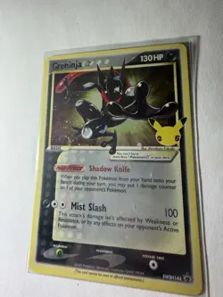 Pokemon TCG Greninja Gold Star SWSH144 - Celebrations Black Star Promo Swirl! - Image 2