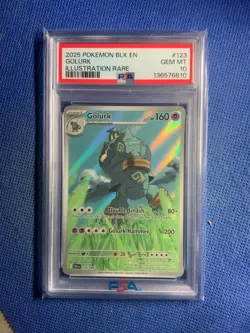 Pokemon TCG Golurk 123/086 Illustration Rare Full Art Holo Sv: Black Bolt psa 10 - Image 1