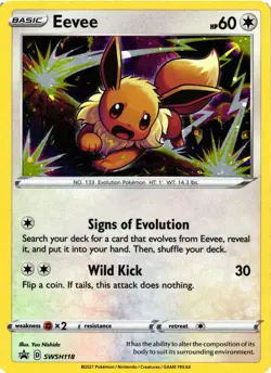 Eevee SWSH118 Cosmos Holo Pokemon Sword & Shield Black Star Promo NM - Image 1