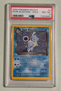 Dark Blastoise 2000 Pokemon 3/82 Team Rocket Holo - PSA 8 NM-MT - Image 1