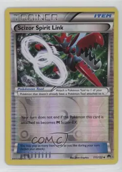Scizor Spirit Link Reverse Foil Pokemon XY Breakpoint #111 - Image 1