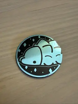 Snom Blue Jumbo Metallic Pokemon TCG Coin - Image 1