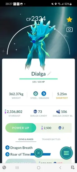 Pokemon Go Shiny Dialga ( Roar of Time ) - Image 1