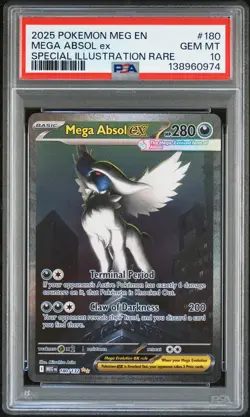 2025 POKEMON MEG EN-MEGA EVOLUTION #180 MEGA ABSOL EX PSA 10 - Image 1