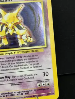 Alakazam 1/130 Base Set 2 Holo Rare Vintage Pokemon Card - LP - Image 2