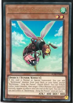 Yu-Gi-Oh! TCG Battlewasp - Sting the Poison BLHR-EN033 Ultra Rare 1st Ed NM - Image 1
