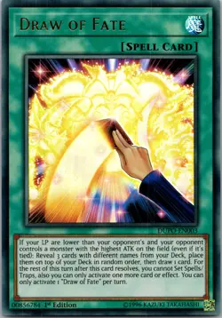 Yugioh Draw of Fate DUPO-EN003 1st Edition Ultra Rare NM - Image 1