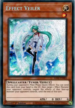 Yugioh Effect Veiler (Secret Rare) RA01-EN003 1st Edition Secret Rare NM - Image 1
