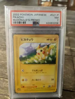 2002 Pokemon Japanese Pikachu McDonald's Promo #021/P PSA 7 - Image 1