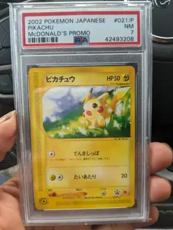 2002 Pokemon Japanese Pikachu McDonald's Promo #021/P PSA 7 - Image 3