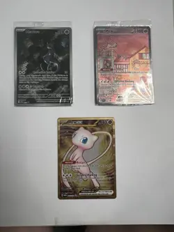 Pokemon TCG 151 UPC Promo Set Mew 053, Mewtwo 052, Metal Mew 205 Mint/Sealed! - Image 1