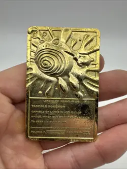 Pokemon POLIWHIRL 23k Burger King Gold-Plated Card 1999 #61 Loose - Image 1