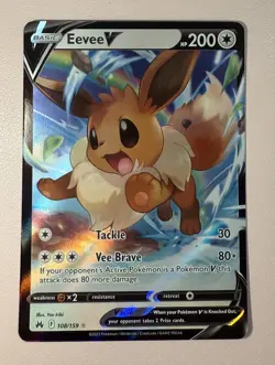 POKEMON TCG Eevee V 108/159 Crown Zenith Holo - Image 1