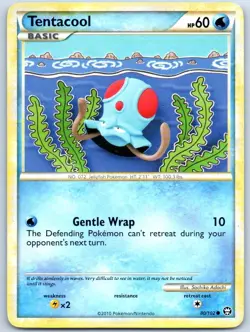Tentacool 2010 80/102 Common Pokemon Trading Card Regular - Image 1