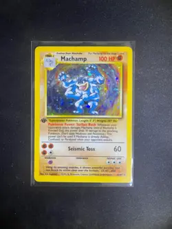 1st Edition Machamp 1999 Vintage Pokemon Card Base Set Holo LP - Image 1