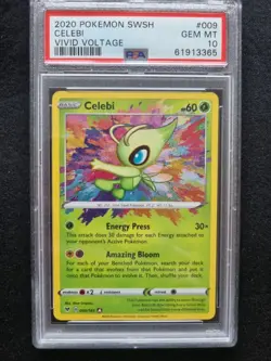 PSA 10 Celebi 009/185 Swsh04: Vivid Voltage Amazing Rare Pokemon card GEM MINT - Image 1