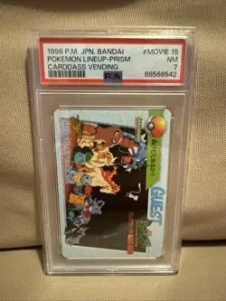 1998 P.M. JPN. Bandai Pokemon Lineup Prism Carddass Vending PSA 7 - Image 1