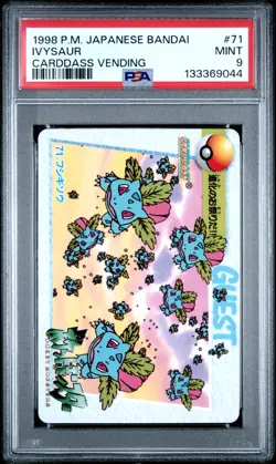 PSA 9 2025 CERT POP 11 IVYSAUR 1998 POKEMON JPN BANDAI CARDDASS VENDING #71 - Image 1