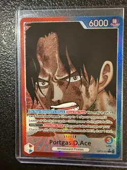 One Piece Portgas.D.Ace OP13-002 Alt Art Leader ENGLISH Carrying On His Will NN - Image 1