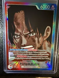 One Piece Portgas.D.Ace OP13-002 Alt Art Leader ENGLISH Carrying On His Will NN - Image 2
