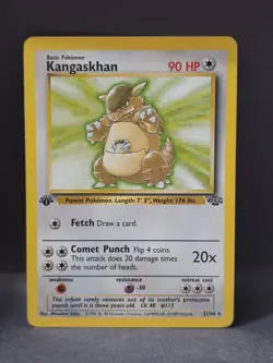 1999 Pokemon KANGASKHAN Jungle Set 1ST EDITION Rare NON HOLO Card 21/64 WotC - Image 1