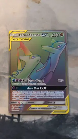 Pokemon Latias & Latios GX Team Up 190/181 Sun & Moon Rainbow Secret Rare - Image 1
